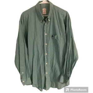 Brooks Brothers 346 Green Checkered Plaid Regular Fit Button Down Men’s XL‎